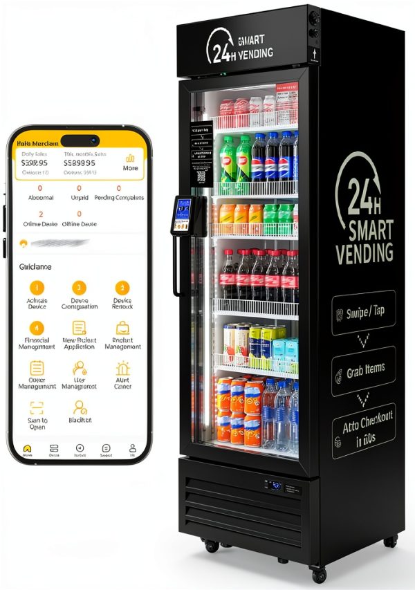 HAHA AI Smart Open-Front Vending Machine 245 Capacity Unit Black-0